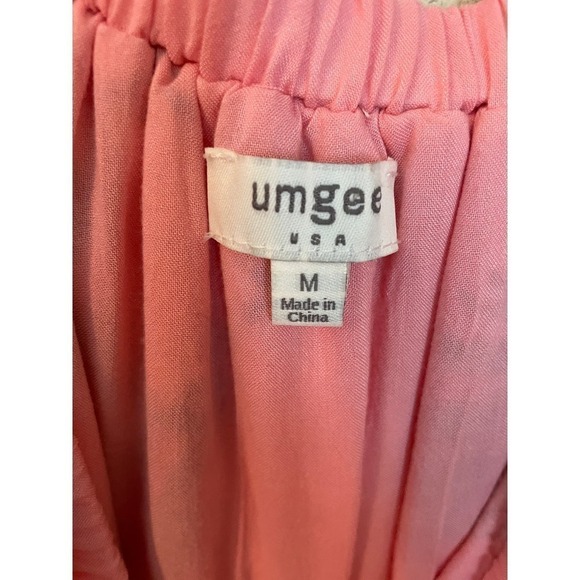 Umgee Off the Shoulder Pineapple & Pink Lined Cotton Mini Dress Festival Summer - Picture 4 of 5